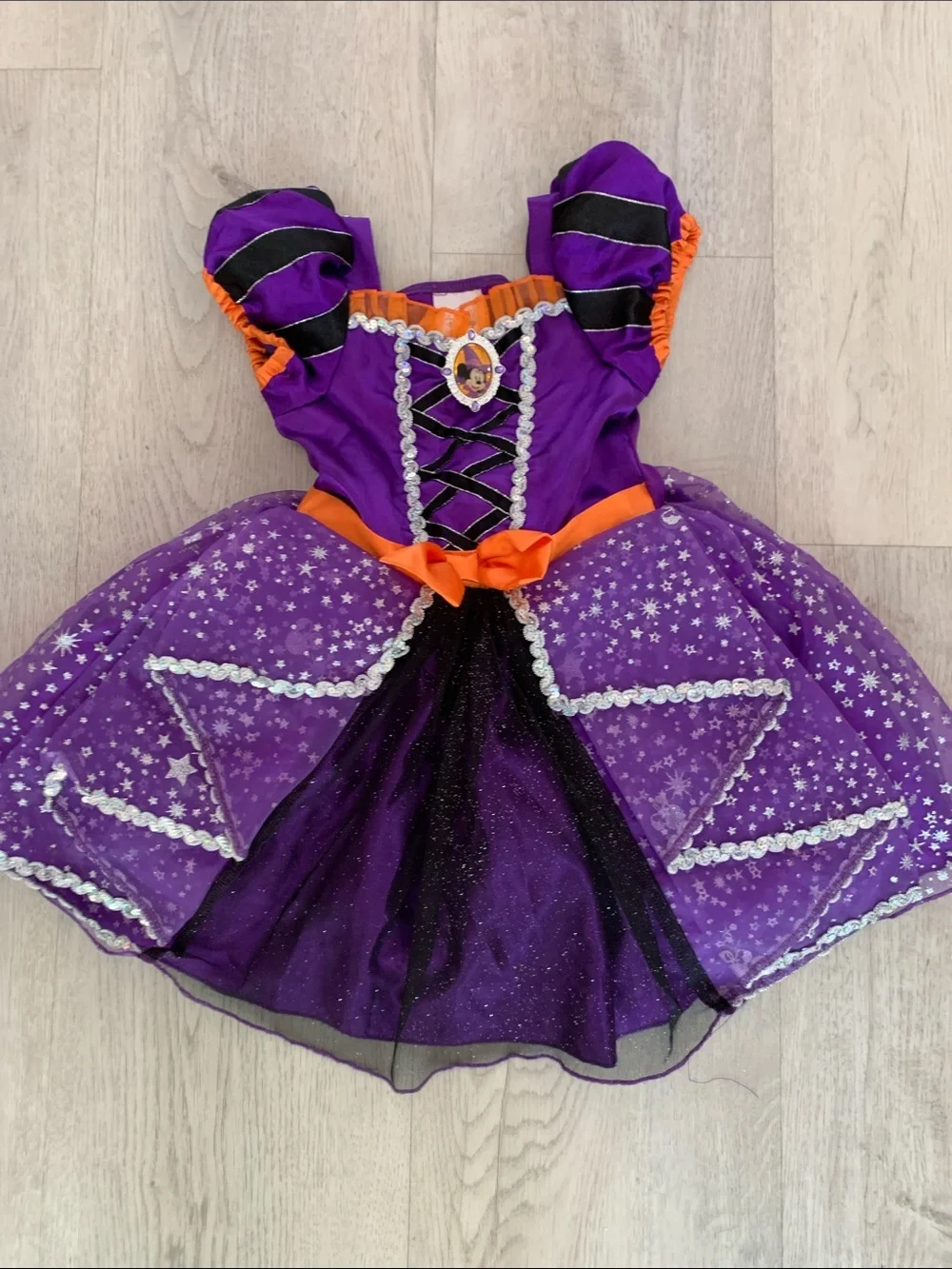 Girls Disney Halloween Costume Dress Purple with Orange Accents